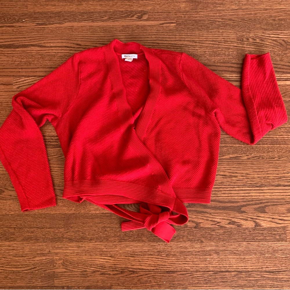 Athleta, Grace wrap sweater 1X ballet, ballet core in matador red